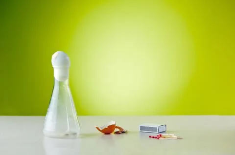 Learning by fun - egg and bottle experiment Stock Photos