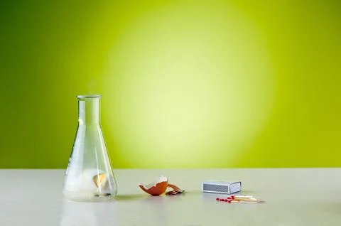 Learning by fun - egg and bottle experiment 写真素材