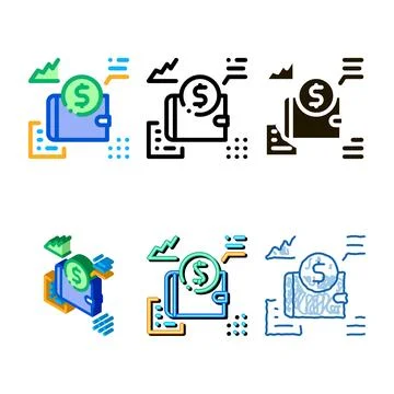 Learning functions parsing icon vector variants outline Stock Illustration