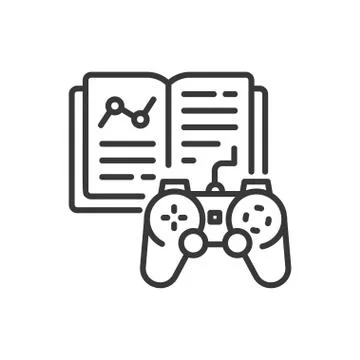 Learning game - line design single isolated icon Stock Illustration