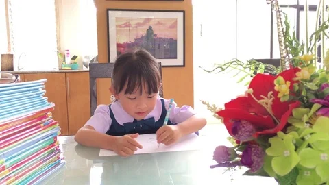 Learning girl Stock Footage 76008588