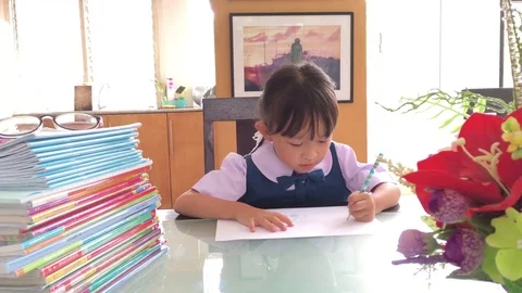 Learning girl Stock Footage 76008640