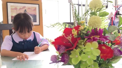 Learning girl Stock Footage 76008691