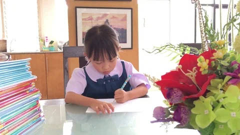 Learning girl Stock Footage 76008733