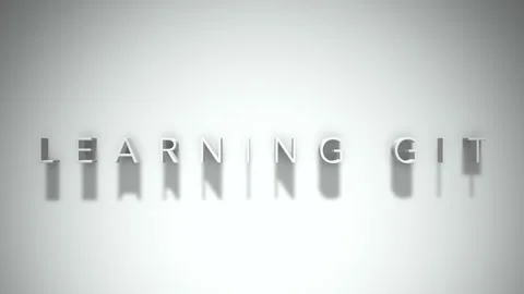Learning git 3D title animation white text on a white background Stock Footage 299368846