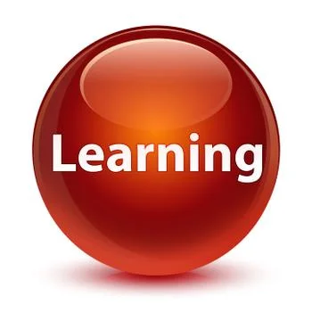 Learning glassy brown round button 스톡 일러스트