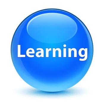Learning glassy cyan blue round button Stock Illustration