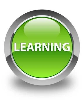 Learning glossy green round button Stockillustratie