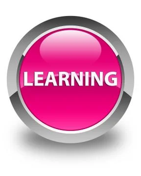 Learning glossy pink round button Stockillustratie