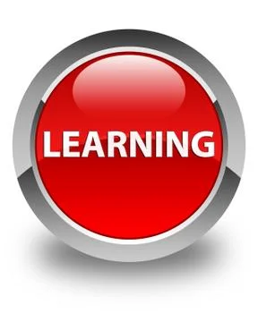 Learning glossy red round button Stockillustratie