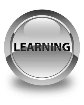 Learning glossy white round button 스톡 일러스트