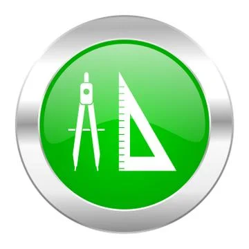 Learning green circle chrome web icon isolated. Stock Illustration