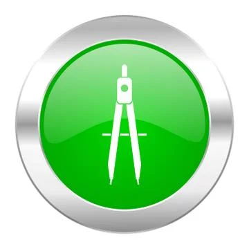 Learning green circle chrome web icon isolated. Stock Illustration