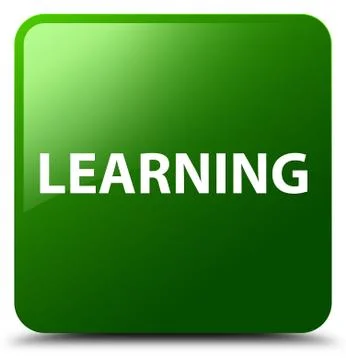Learning green square button Stockillustratie