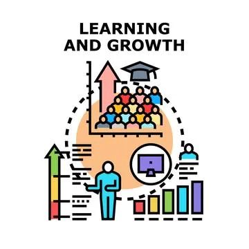 Learning growth development progress education training concept Stock Illustration