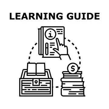 Learning guide instruction knowledge searching concept Stock Illustration