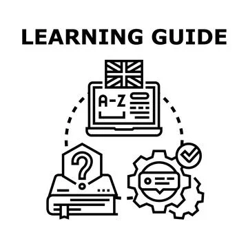 Learning guide for language education and skill development Stock Illustration