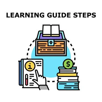 Learning guide steps leading to knowledge and success Stock Illustration