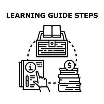 Learning guide steps leading to knowledge and success Stock Illustration