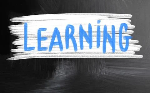 Learning handwritten with chalk on a blackboard 스톡 일러스트