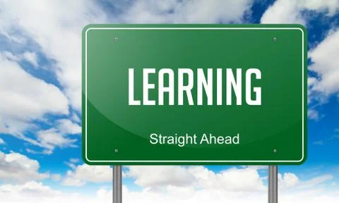 Learning on Highway Signpost. Stock Illustration