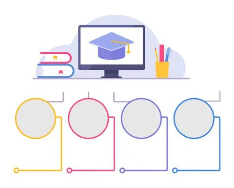 Learning from home infographic chart design element set イラスト素材