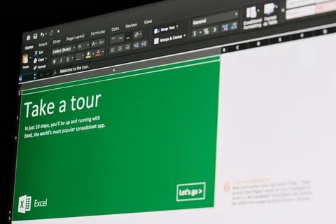 Learning how Microsoft office excel works Stock Photos