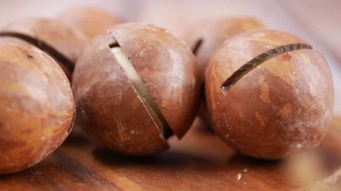 Learning how to use macadamia nuts in cooking Stock Footage 340863478