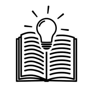 Learning icon in flat style. Open book symbol Stock Illustration