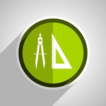 Learning icon, green circle flat design internet button, web and mobile app i Stock Illustration