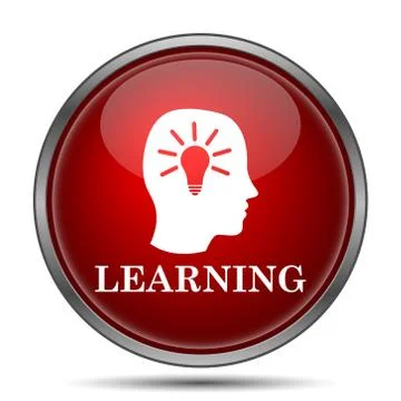 Learning icon. Internet button on white background.. Stock Illustration