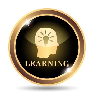 Learning icon. Internet button on white background.. Stock Illustration