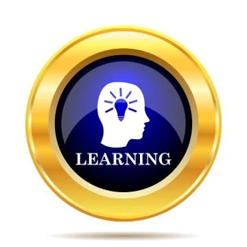 Learning icon. Internet button on white background.. Stock Illustration