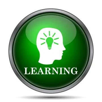 Learning icon. Internet button on white background.. Stock Illustration