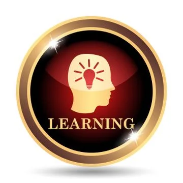 Learning icon. Internet button on white background.. Stock Illustration