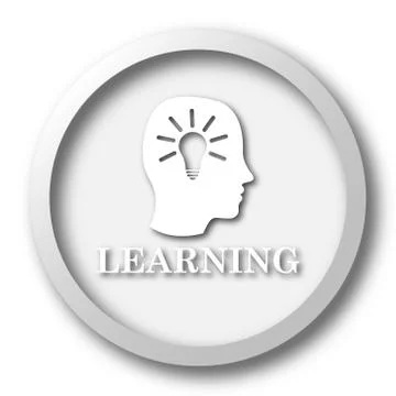 Learning icon. Internet button on white background.. Stock Illustration