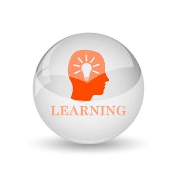 Learning icon. Internet button on white background.. Illustrazione stock