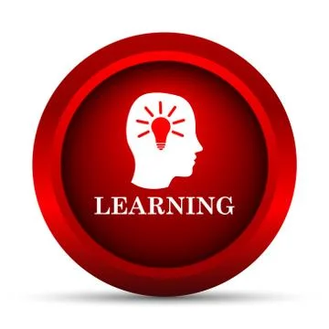 Learning icon. Internet button on white background.. Stock Illustration