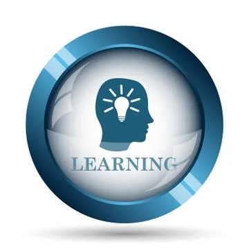 Learning icon. Internet button on white background.. Stock Illustration