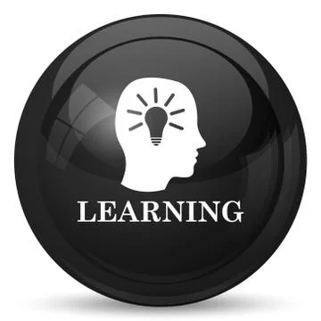 Learning icon. Internet button on white background.. Illustrazione stock