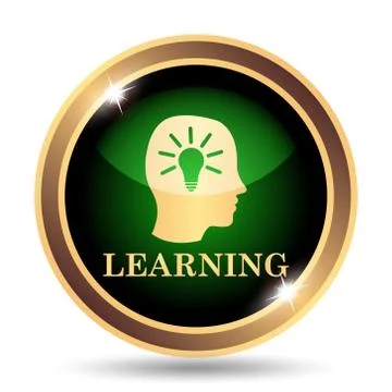 Learning icon. Internet button on white background.. Stock Illustration
