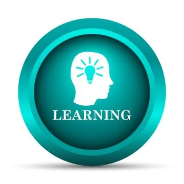 Learning icon. Internet button on white background.. Stock Illustration