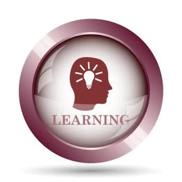 Learning icon. Internet button on white background.. Stock Illustration