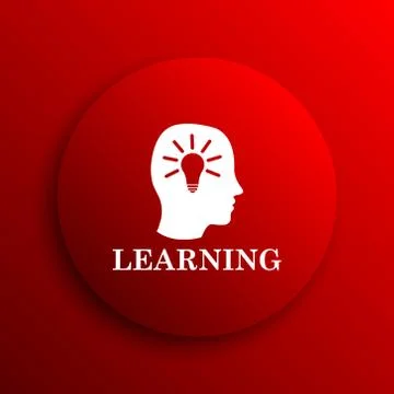 Learning icon. Internet button on white background.. Stock Illustration
