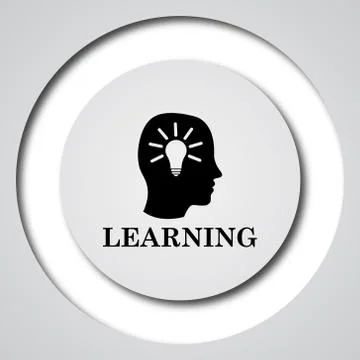 Learning icon. Internet button on white background.. Stock Illustration