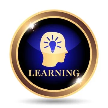 Learning icon. Internet button on white background.. Stock Illustration