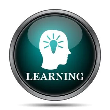 Learning icon. Internet button on white background.. Stock Illustration