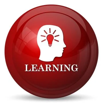 Learning icon. Internet button on white background.. Stock Illustration