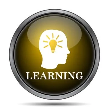 Learning icon. Internet button on white background.. Stock Illustration