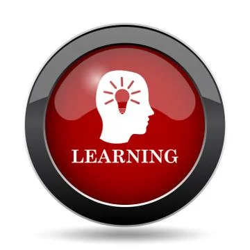 Learning icon. Internet button on white background.. Stock Illustration